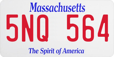 MA license plate 5NQ564