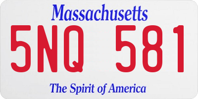 MA license plate 5NQ581