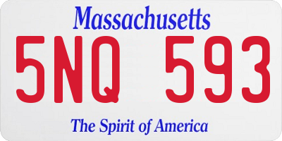 MA license plate 5NQ593