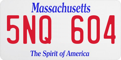 MA license plate 5NQ604