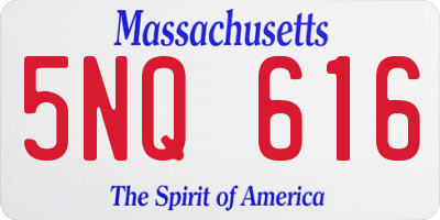 MA license plate 5NQ616