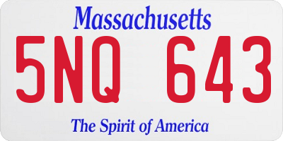 MA license plate 5NQ643