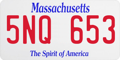 MA license plate 5NQ653