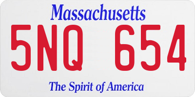 MA license plate 5NQ654