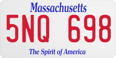 MA license plate 5NQ698