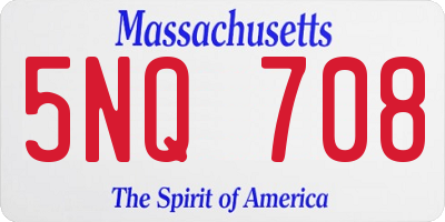 MA license plate 5NQ708