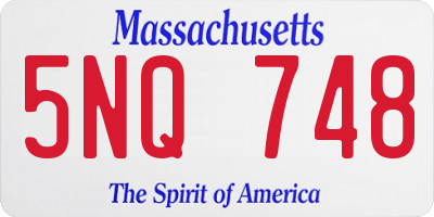 MA license plate 5NQ748