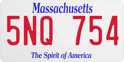 MA license plate 5NQ754