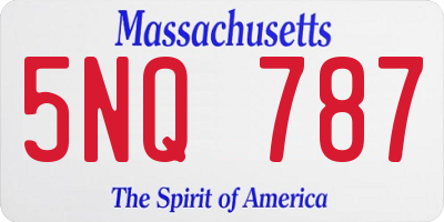 MA license plate 5NQ787