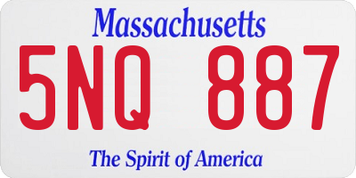 MA license plate 5NQ887