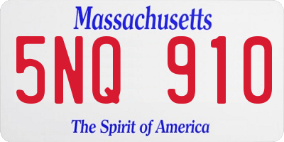 MA license plate 5NQ910