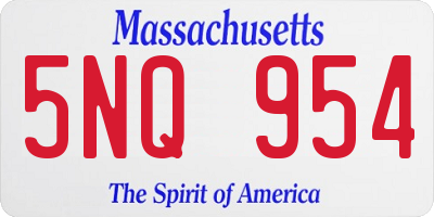 MA license plate 5NQ954