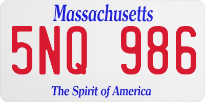 MA license plate 5NQ986