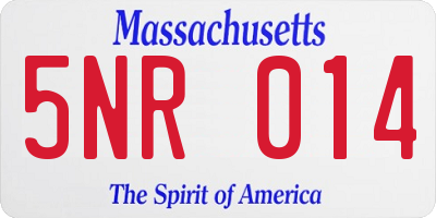 MA license plate 5NR014
