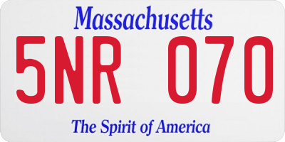 MA license plate 5NR070