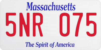 MA license plate 5NR075