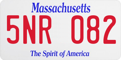 MA license plate 5NR082