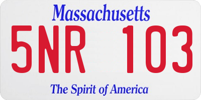 MA license plate 5NR103