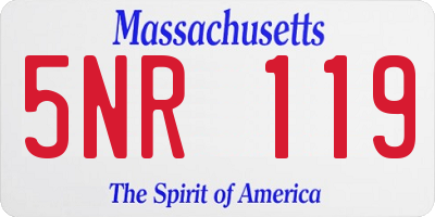 MA license plate 5NR119