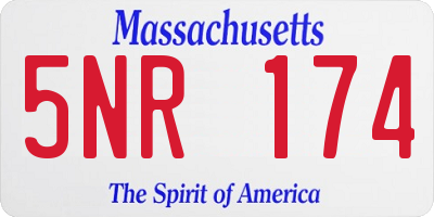 MA license plate 5NR174