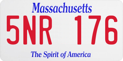 MA license plate 5NR176