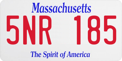 MA license plate 5NR185