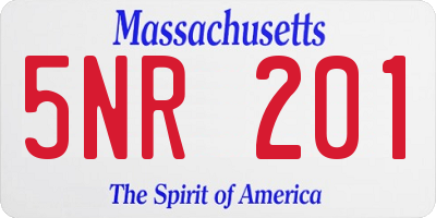 MA license plate 5NR201