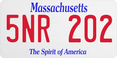 MA license plate 5NR202