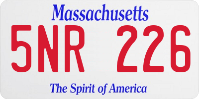 MA license plate 5NR226