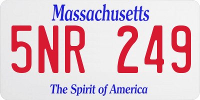 MA license plate 5NR249