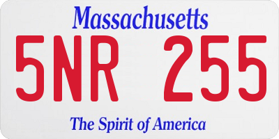 MA license plate 5NR255