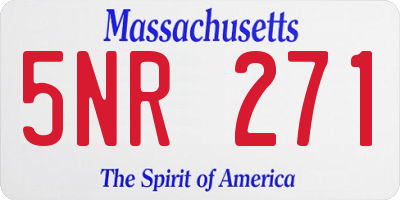 MA license plate 5NR271