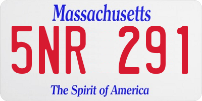 MA license plate 5NR291