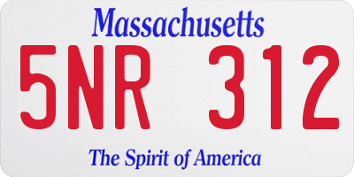 MA license plate 5NR312