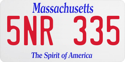 MA license plate 5NR335