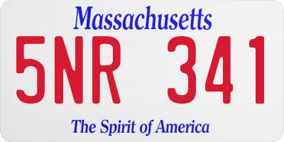 MA license plate 5NR341