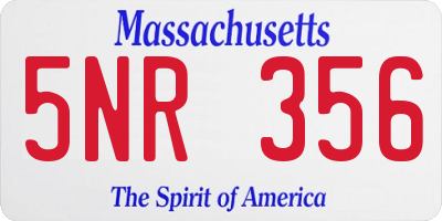 MA license plate 5NR356