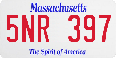 MA license plate 5NR397