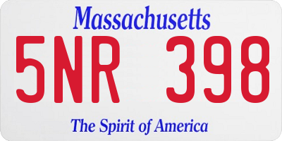 MA license plate 5NR398