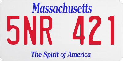 MA license plate 5NR421