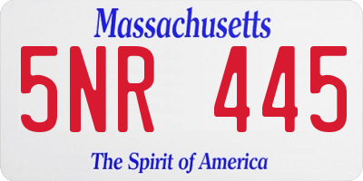 MA license plate 5NR445