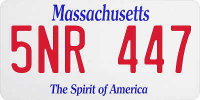 MA license plate 5NR447