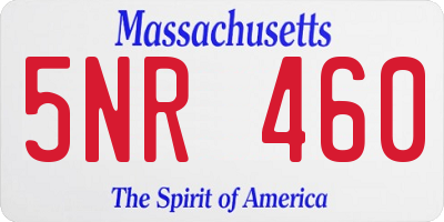 MA license plate 5NR460