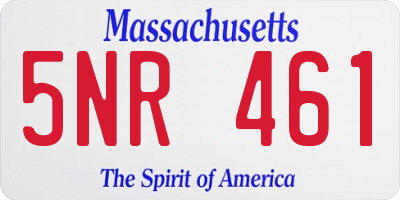 MA license plate 5NR461