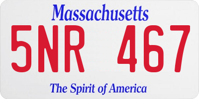 MA license plate 5NR467