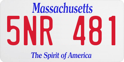 MA license plate 5NR481