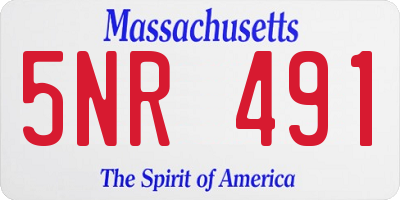 MA license plate 5NR491
