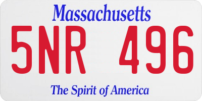 MA license plate 5NR496