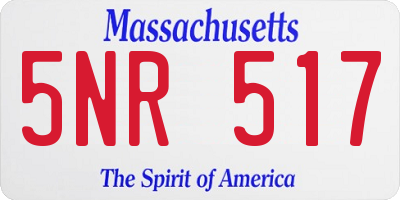 MA license plate 5NR517