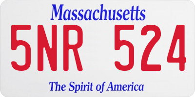MA license plate 5NR524
